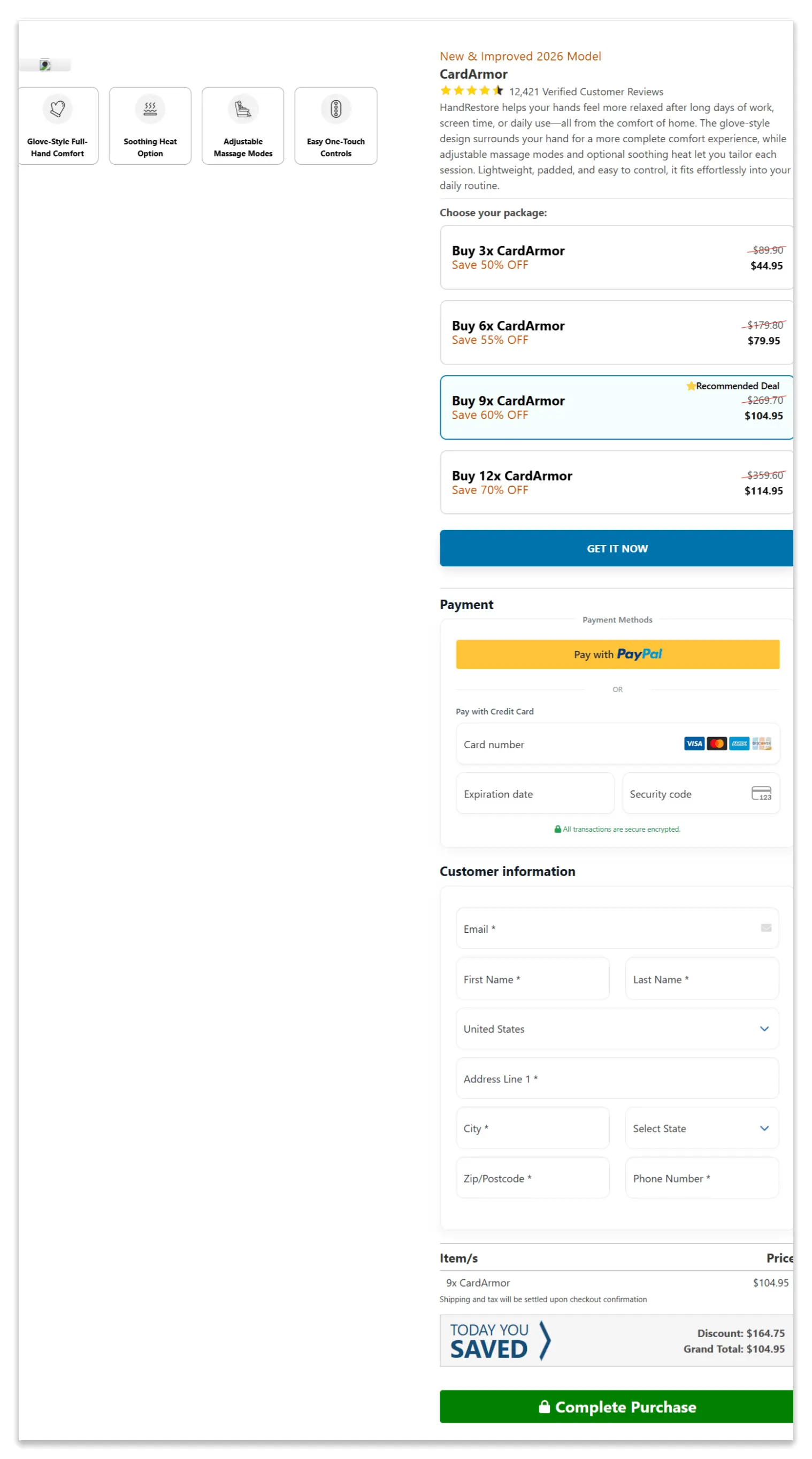 Card Armor Secure Checkout Page